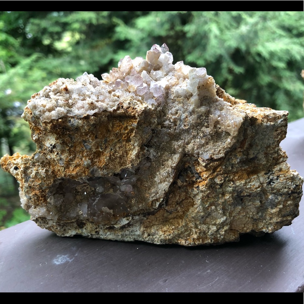 Huge just dug amethyst hematite cluster on matrix